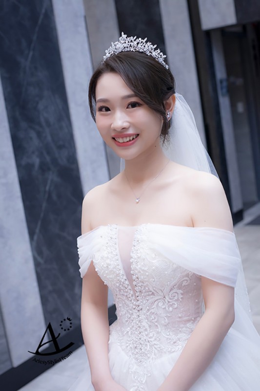 白紗造型,編髮新秘,韓風妝感,韓風新娘,新娘秘書