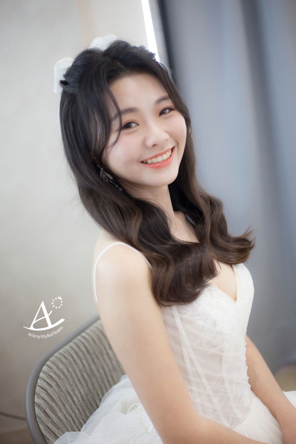 新秘,台北新祕,韓風新娘,白紗造型,新娘造型,自然精緻妝感,蝴蝶結,AriesyWedding