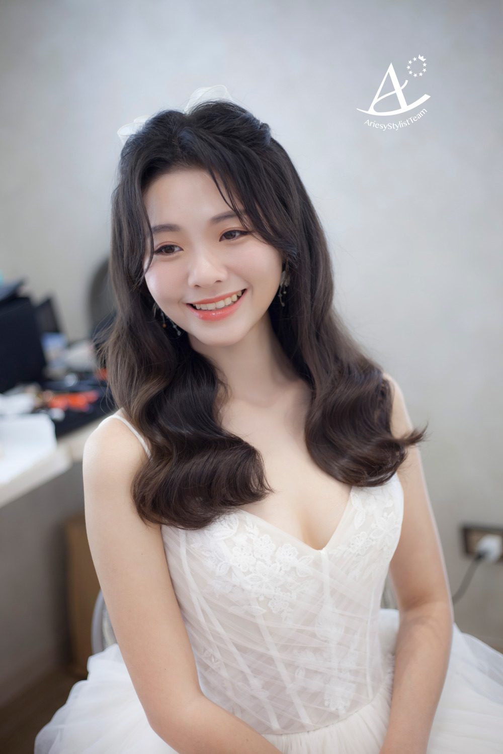 新秘,台北新祕,韓風新娘,白紗造型,新娘造型,自然精緻妝感,蝴蝶結,AriesyWedding
