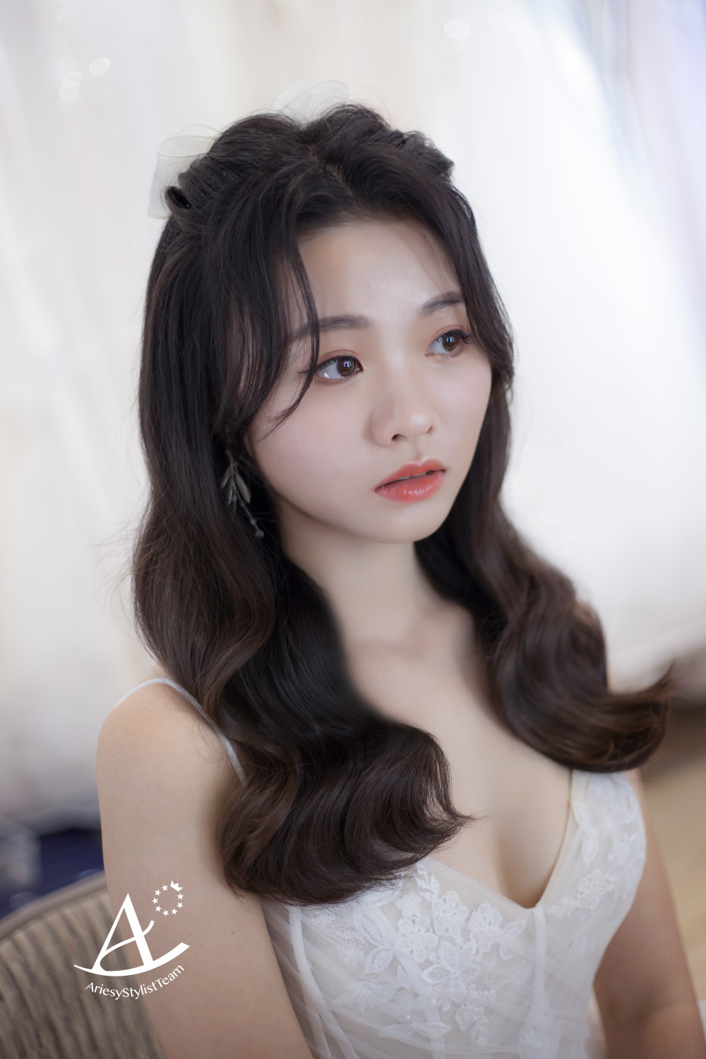新秘,台北新祕,韓風新娘,白紗造型,新娘造型,自然精緻妝感,蝴蝶結,AriesyWedding
