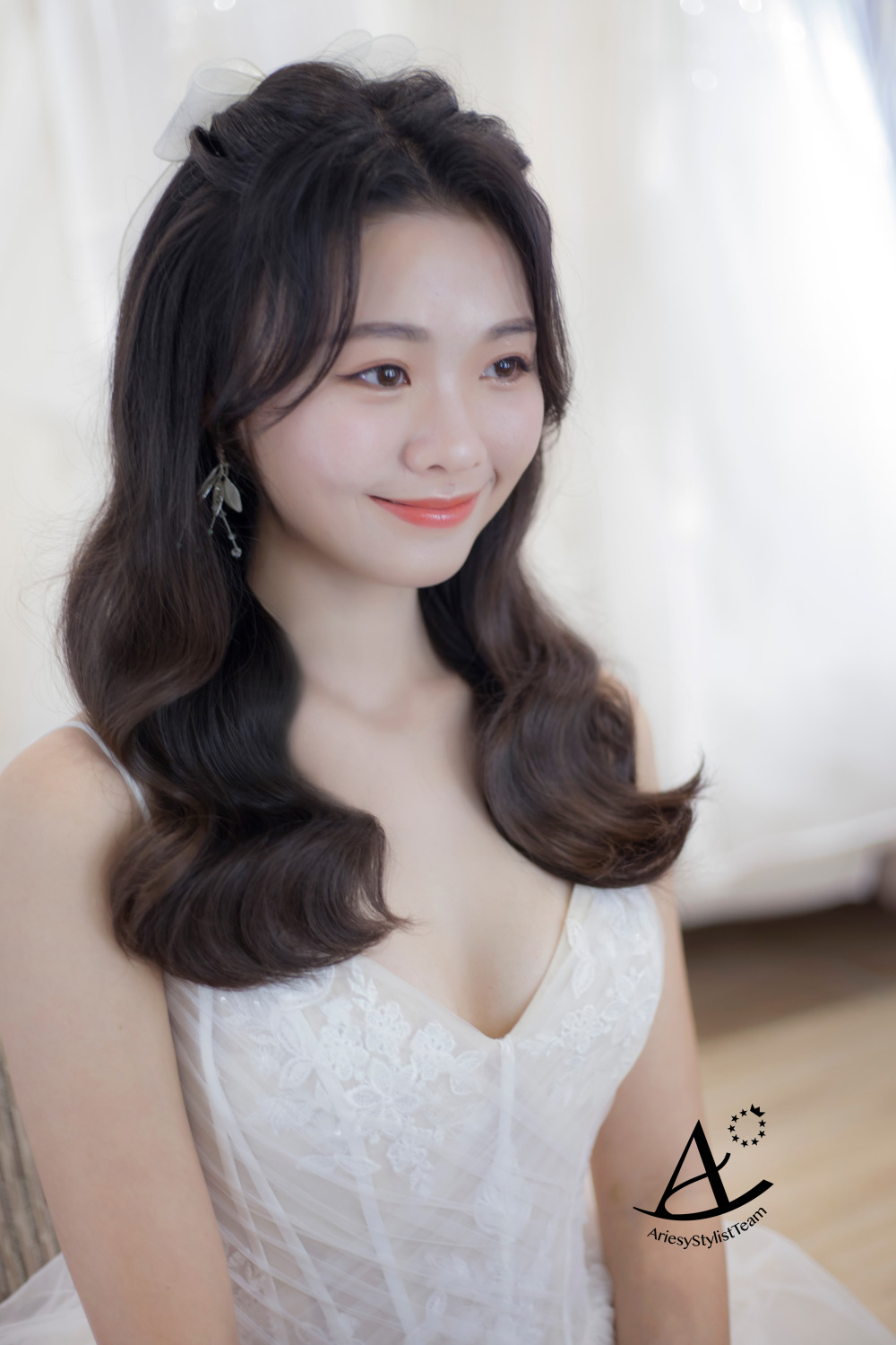 新秘,台北新祕,韓風新娘,白紗造型,新娘造型,自然精緻妝感,蝴蝶結,AriesyWedding
