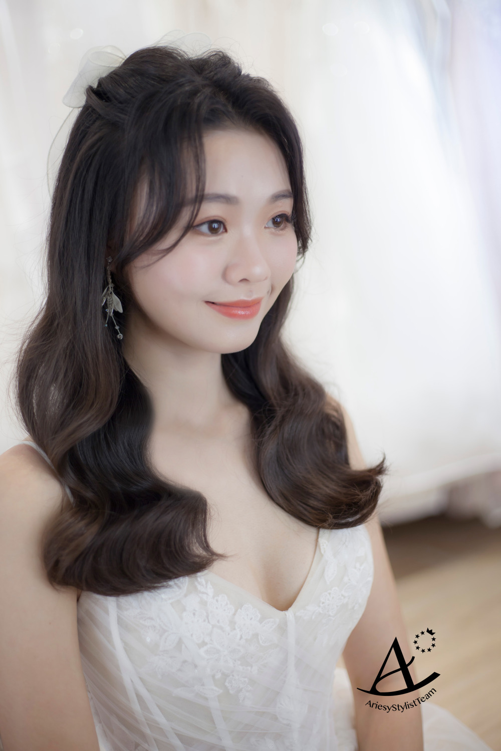 新秘,台北新祕,韓風新娘,白紗造型,新娘造型,自然精緻妝感,蝴蝶結,AriesyWedding