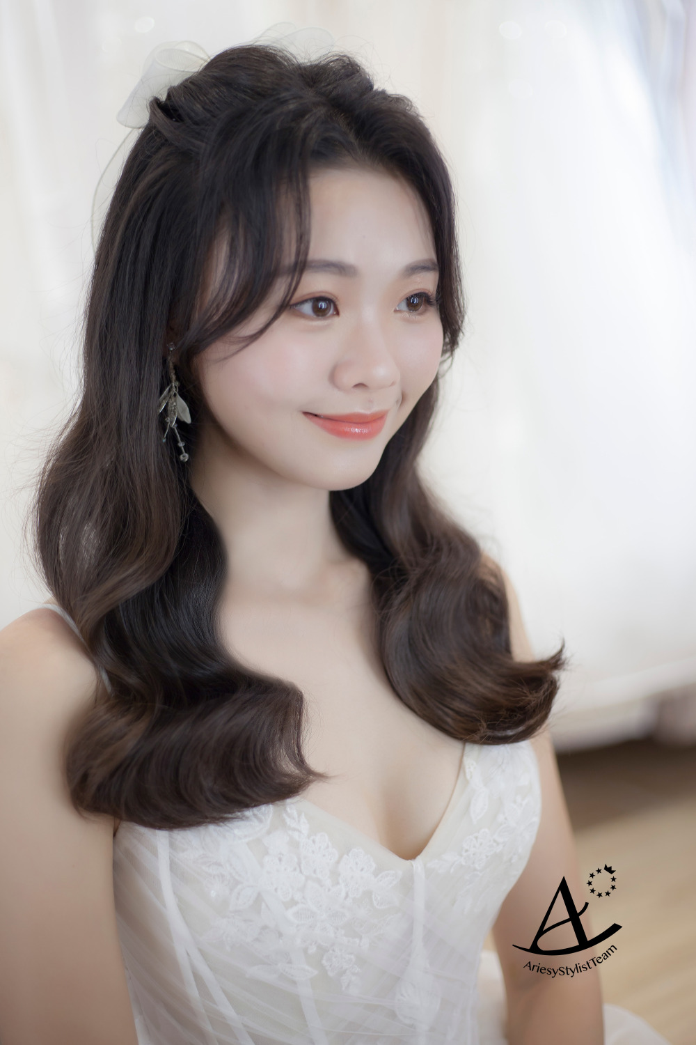 新秘,台北新祕,韓風新娘,白紗造型,新娘造型,自然精緻妝感,蝴蝶結,AriesyWedding