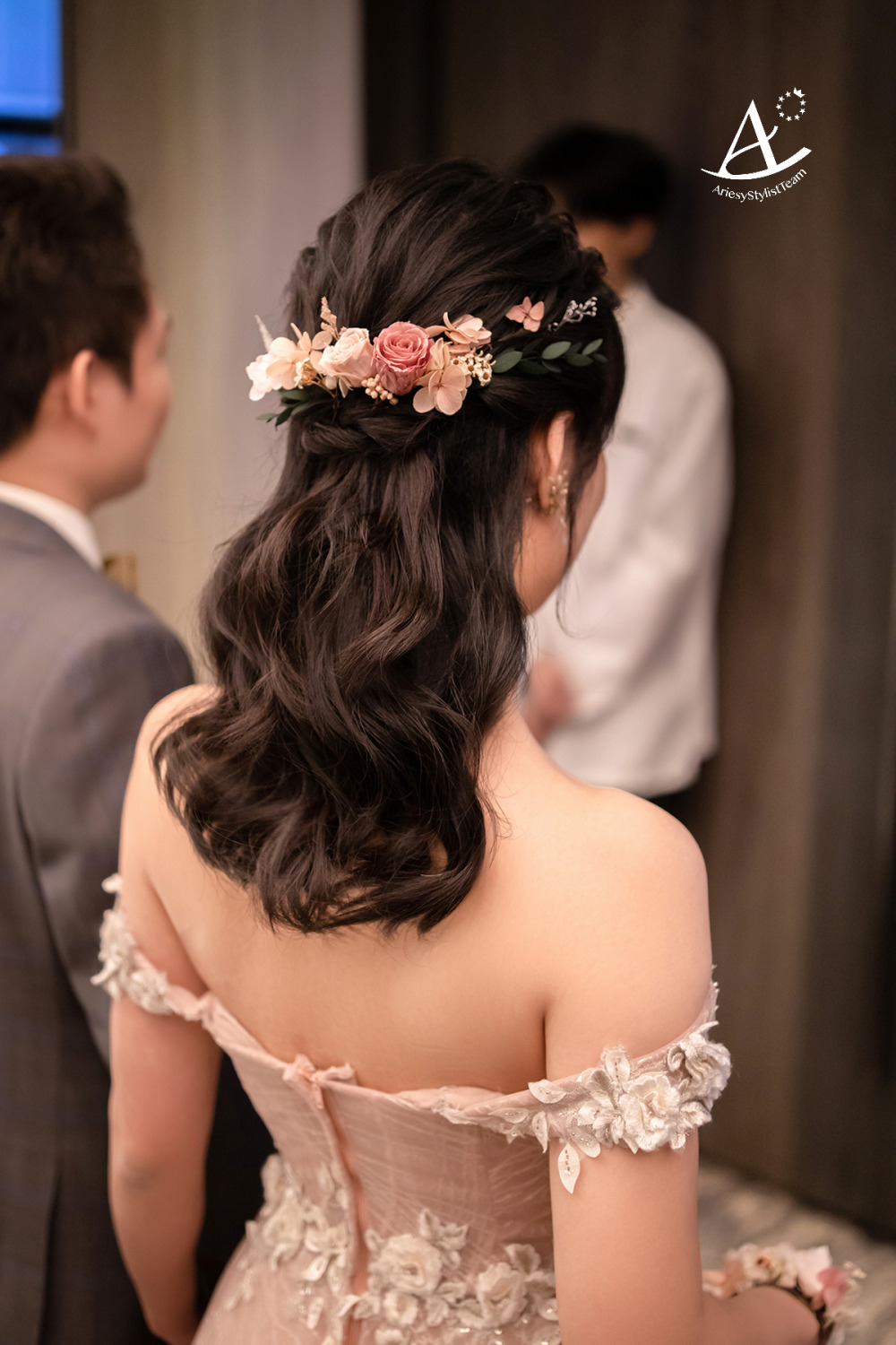 敬酒,花藝公主頭,仙氣,手挽花,永生花