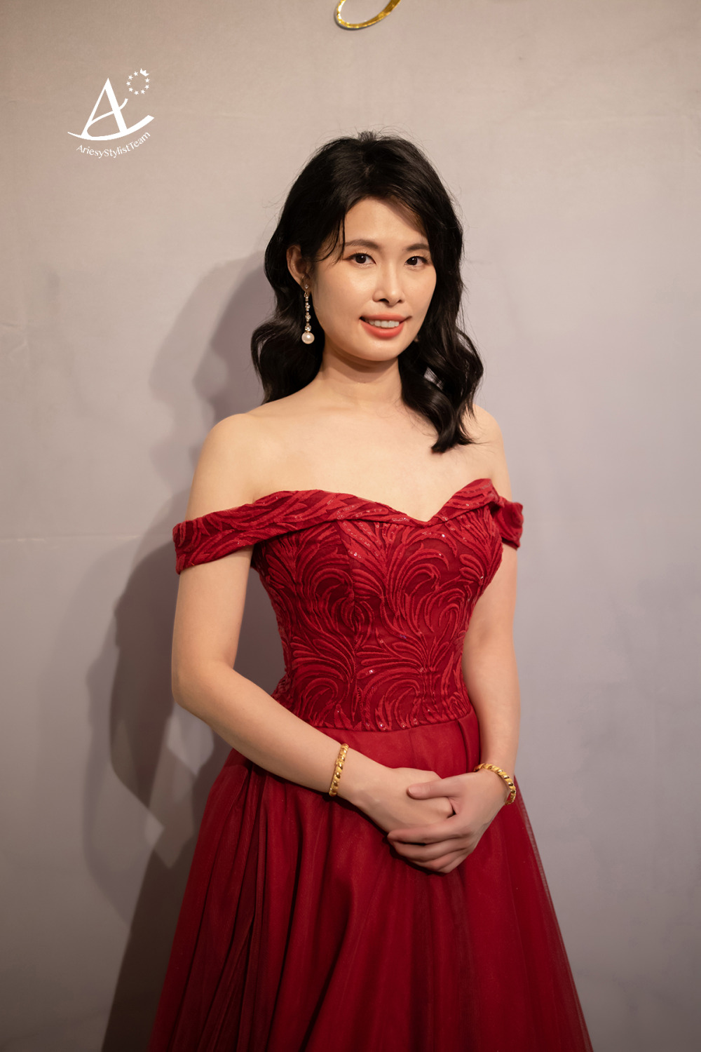 送客造型,紅色禮服,新娘造型,新秘,新娘妝感