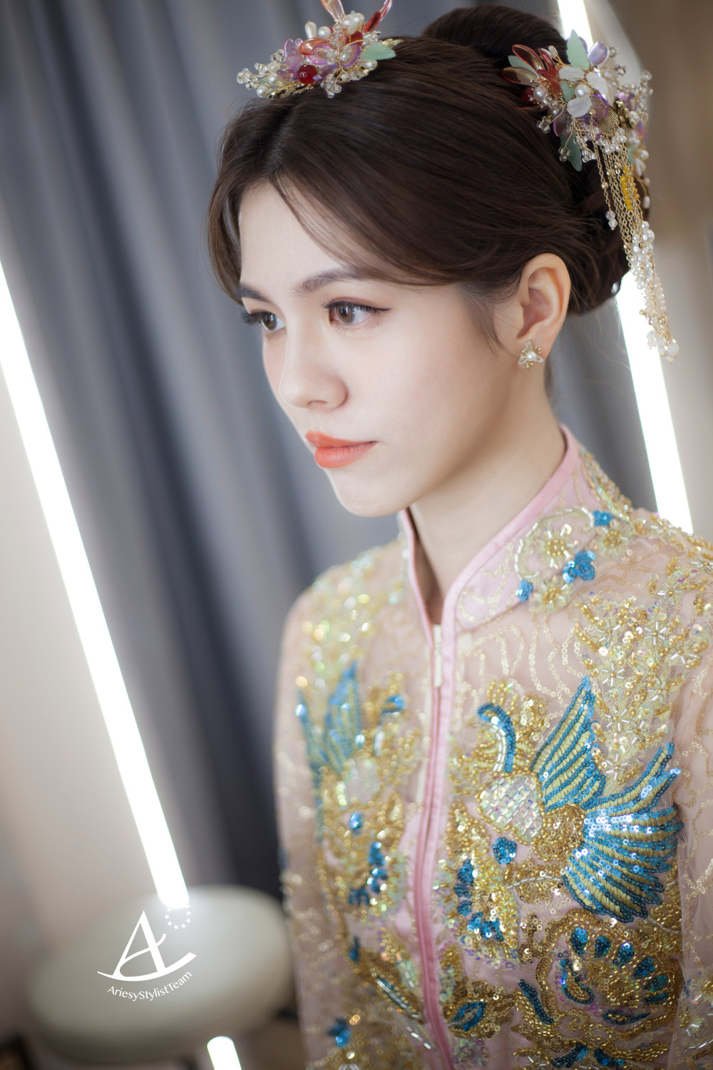 新娘秘書,台北新祕,中式龍鳳掛,中式新娘,新娘造型,自然精緻妝感,新秘,AriesyWedding