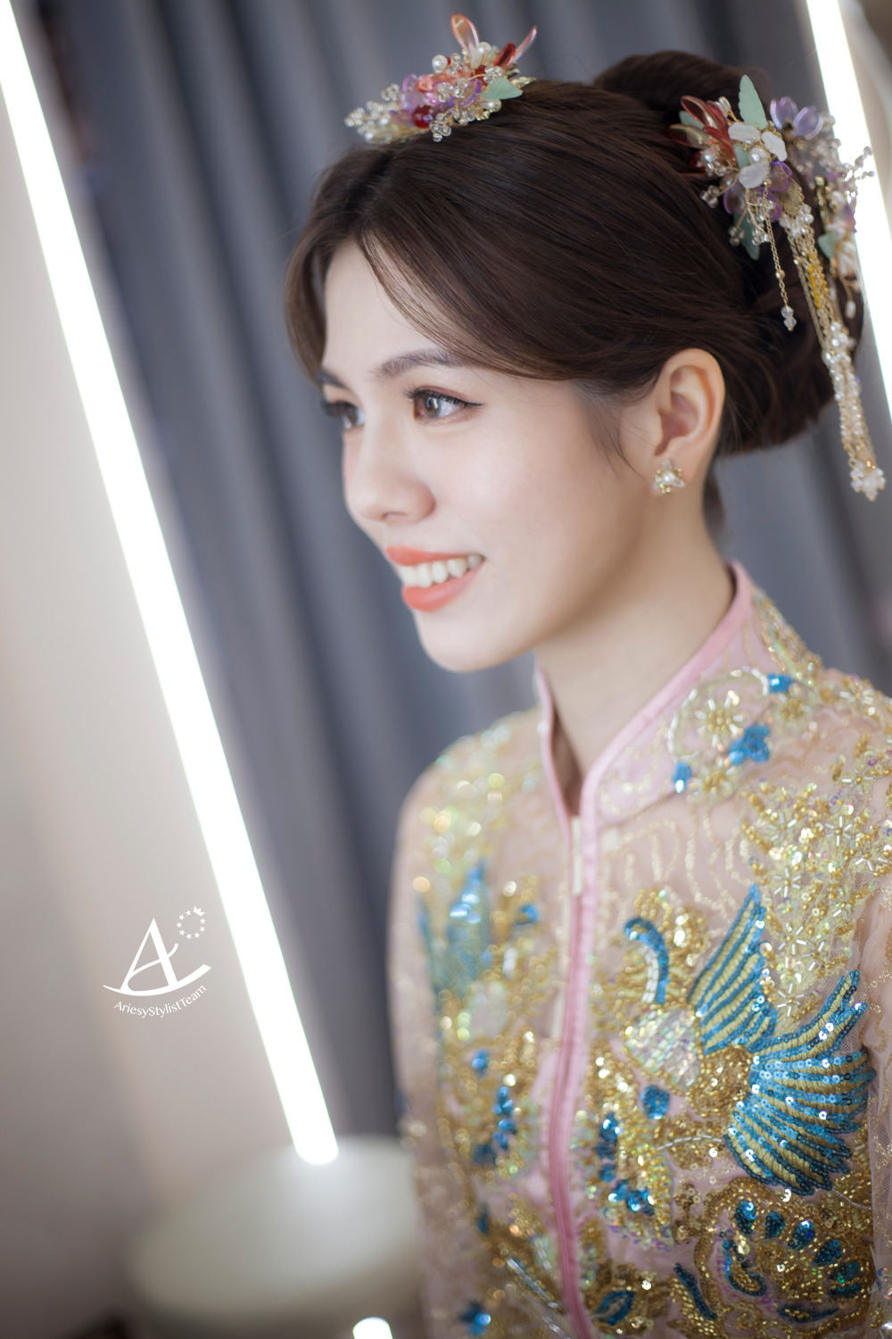 新娘秘書,台北新祕,中式龍鳳掛,中式新娘,新娘造型,自然精緻妝感,新秘,AriesyWedding