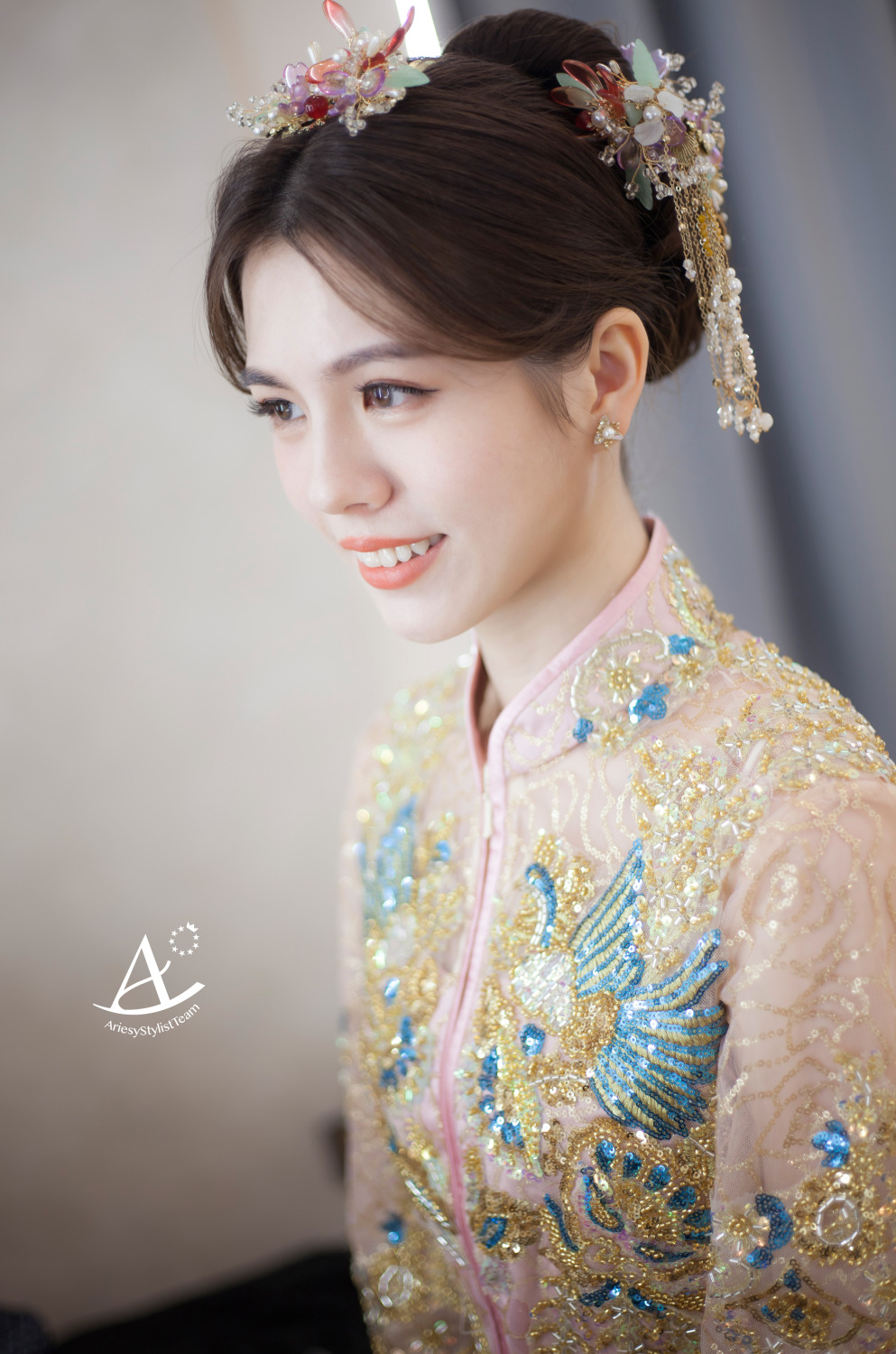 新娘秘書,台北新祕,中式龍鳳掛,中式新娘,新娘造型,自然精緻妝感,新秘,AriesyWedding