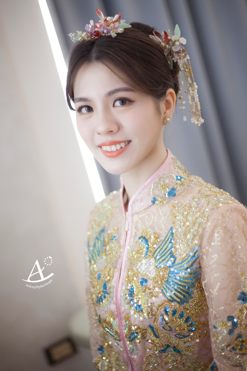 新娘秘書,台北新祕,中式龍鳳掛,中式新娘,新娘造型,自然精緻妝感,新秘,AriesyWedding