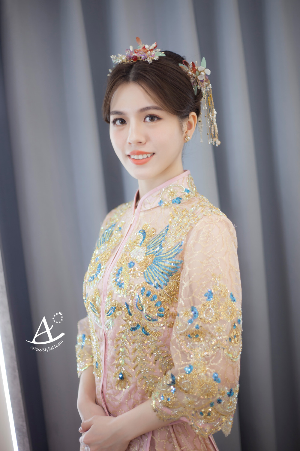 新娘秘書,台北新祕,中式龍鳳掛,中式新娘,新娘造型,自然精緻妝感,新秘,AriesyWedding