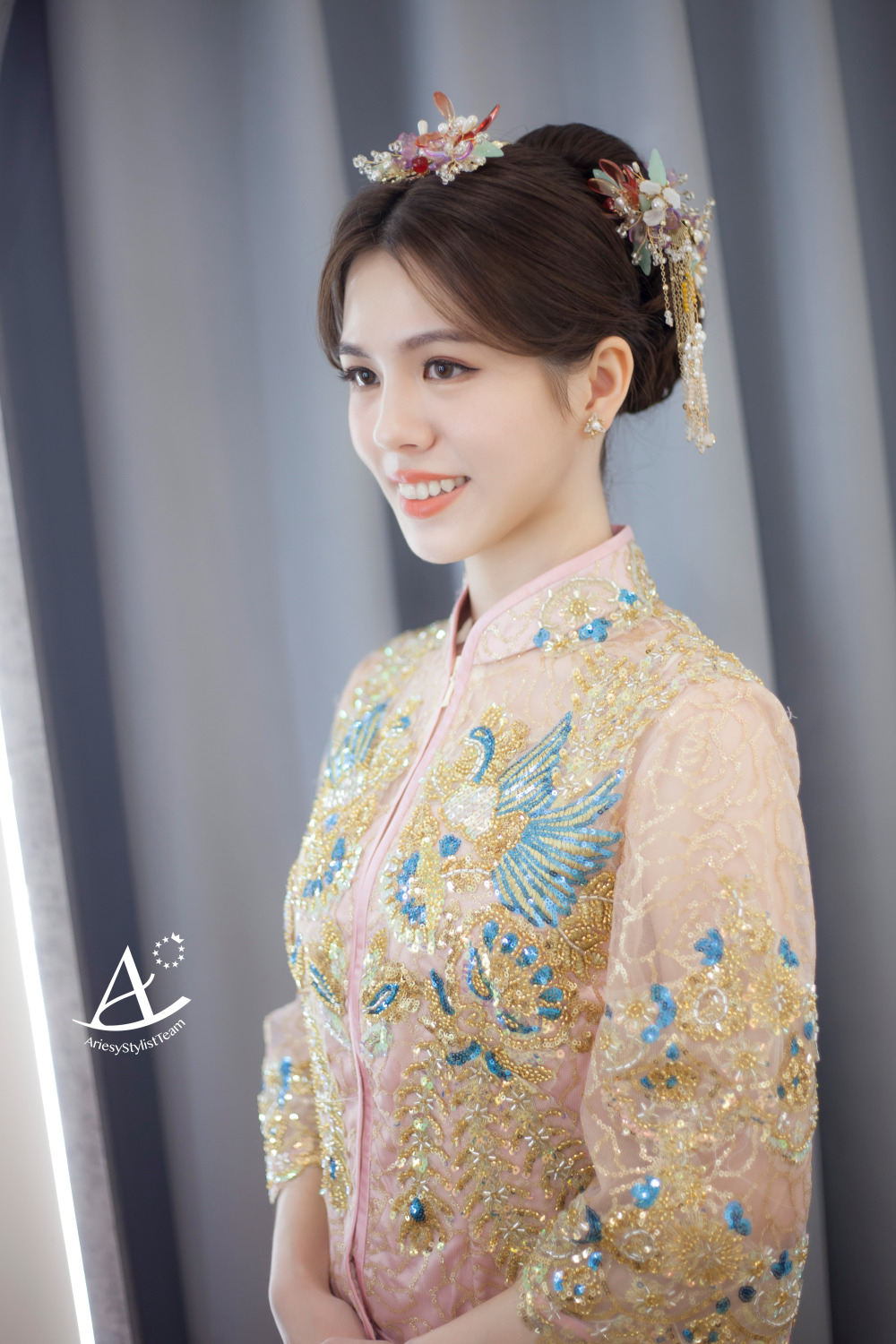 新娘秘書,台北新祕,中式龍鳳掛,中式新娘,新娘造型,自然精緻妝感,新秘,AriesyWedding