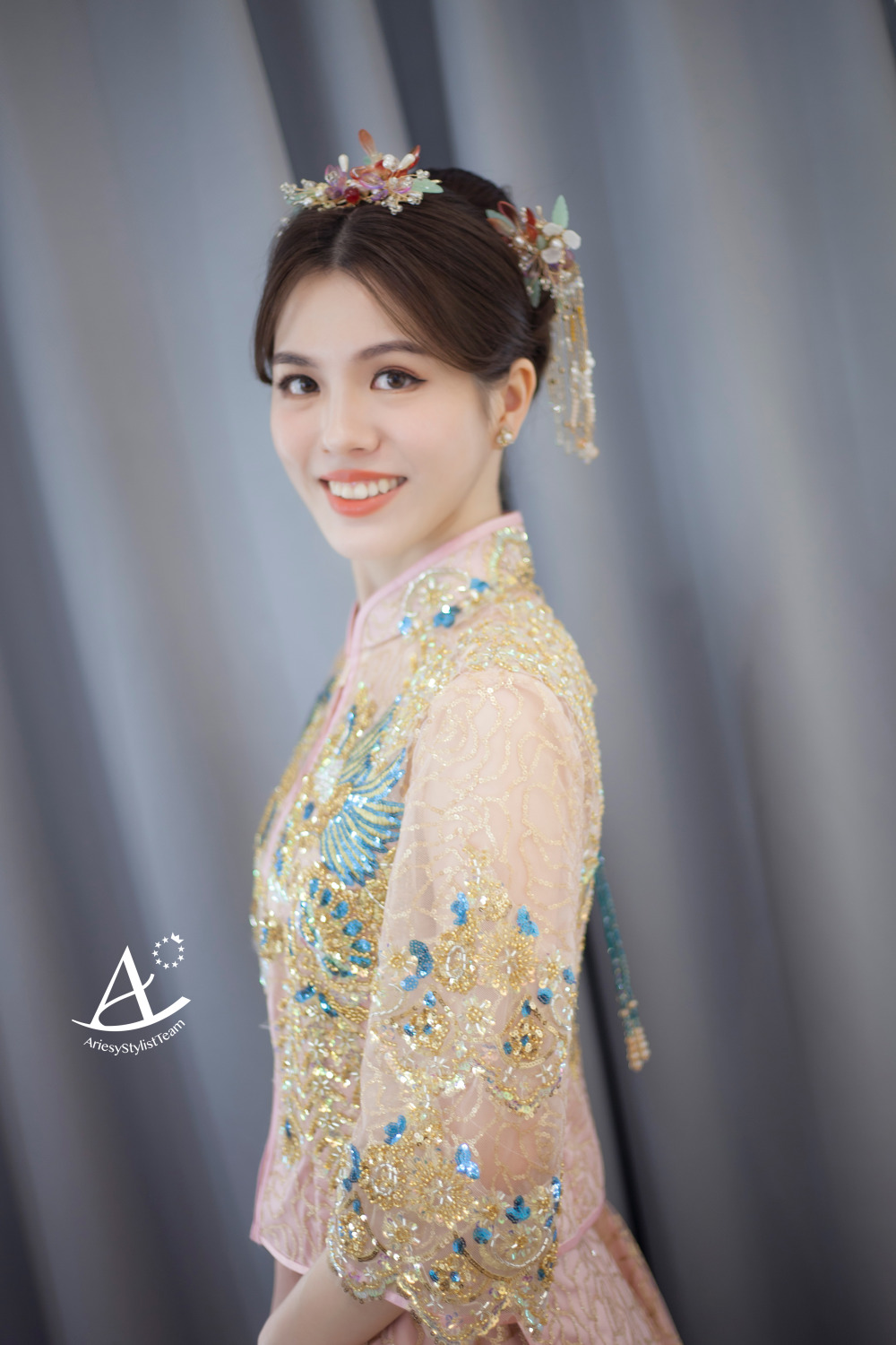 新娘秘書,台北新祕,中式龍鳳掛,中式新娘,新娘造型,自然精緻妝感,新秘,AriesyWedding