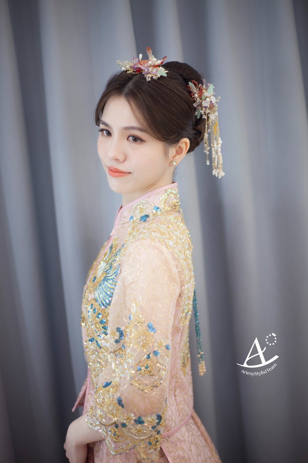 新娘秘書,台北新祕,中式龍鳳掛,中式新娘,新娘造型,自然精緻妝感,新秘,AriesyWedding