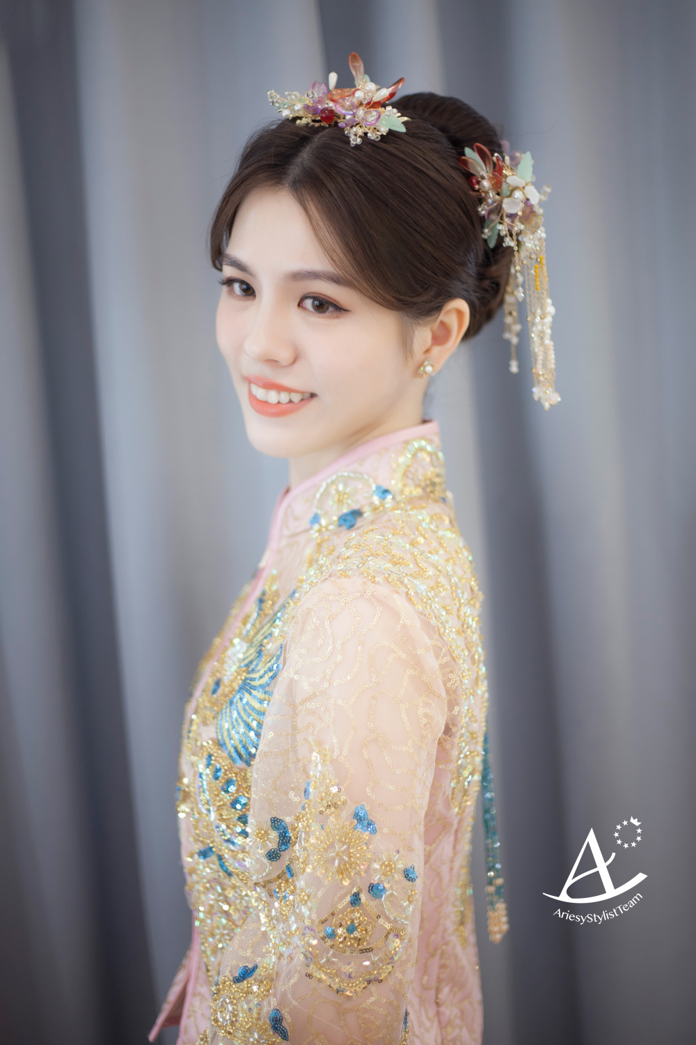 新娘秘書,台北新祕,中式龍鳳掛,中式新娘,新娘造型,自然精緻妝感,新秘,AriesyWedding