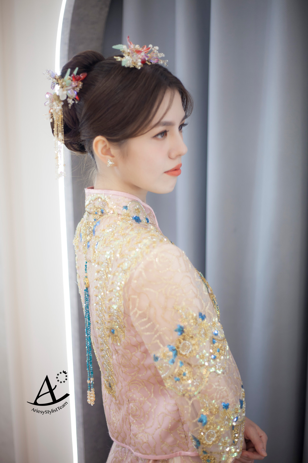 新娘秘書,台北新祕,中式龍鳳掛,中式新娘,新娘造型,自然精緻妝感,新秘,AriesyWedding