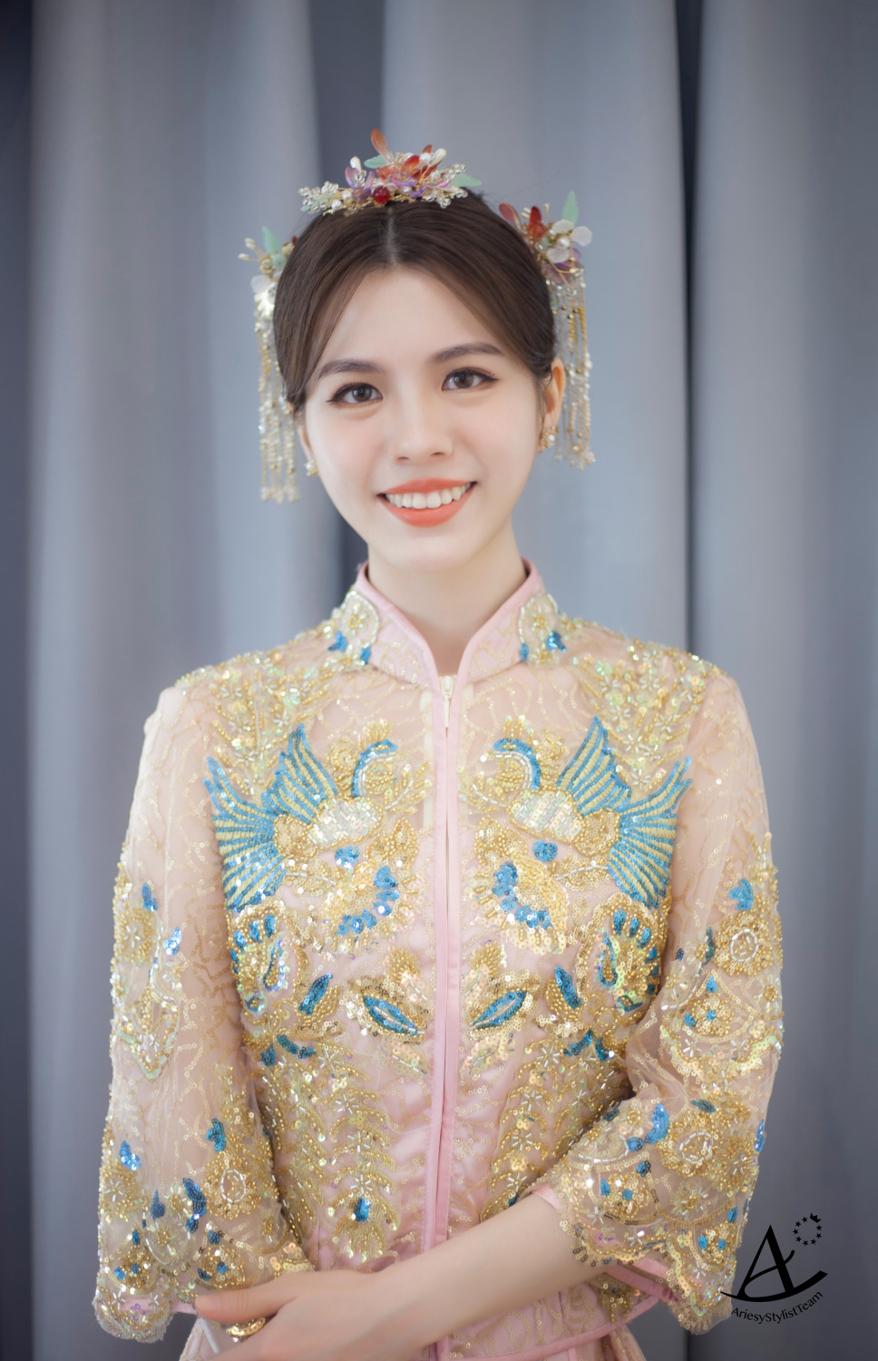 新娘秘書,台北新祕,中式龍鳳掛,中式新娘,新娘造型,自然精緻妝感,新秘,AriesyWedding