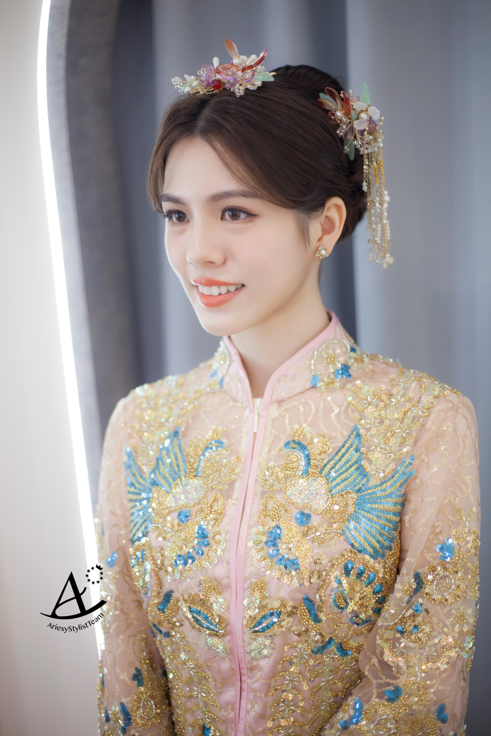 新娘秘書,台北新祕,中式龍鳳掛,中式新娘,新娘造型,自然精緻妝感,新秘,AriesyWedding