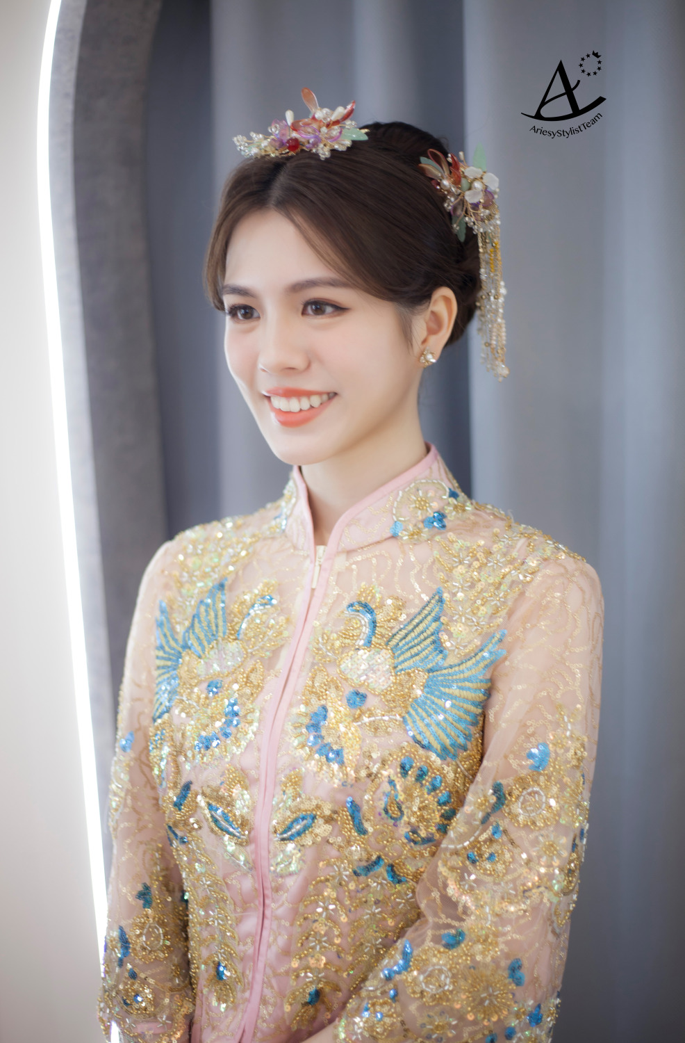 新娘秘書,台北新祕,中式龍鳳掛,中式新娘,新娘造型,自然精緻妝感,新秘,AriesyWedding