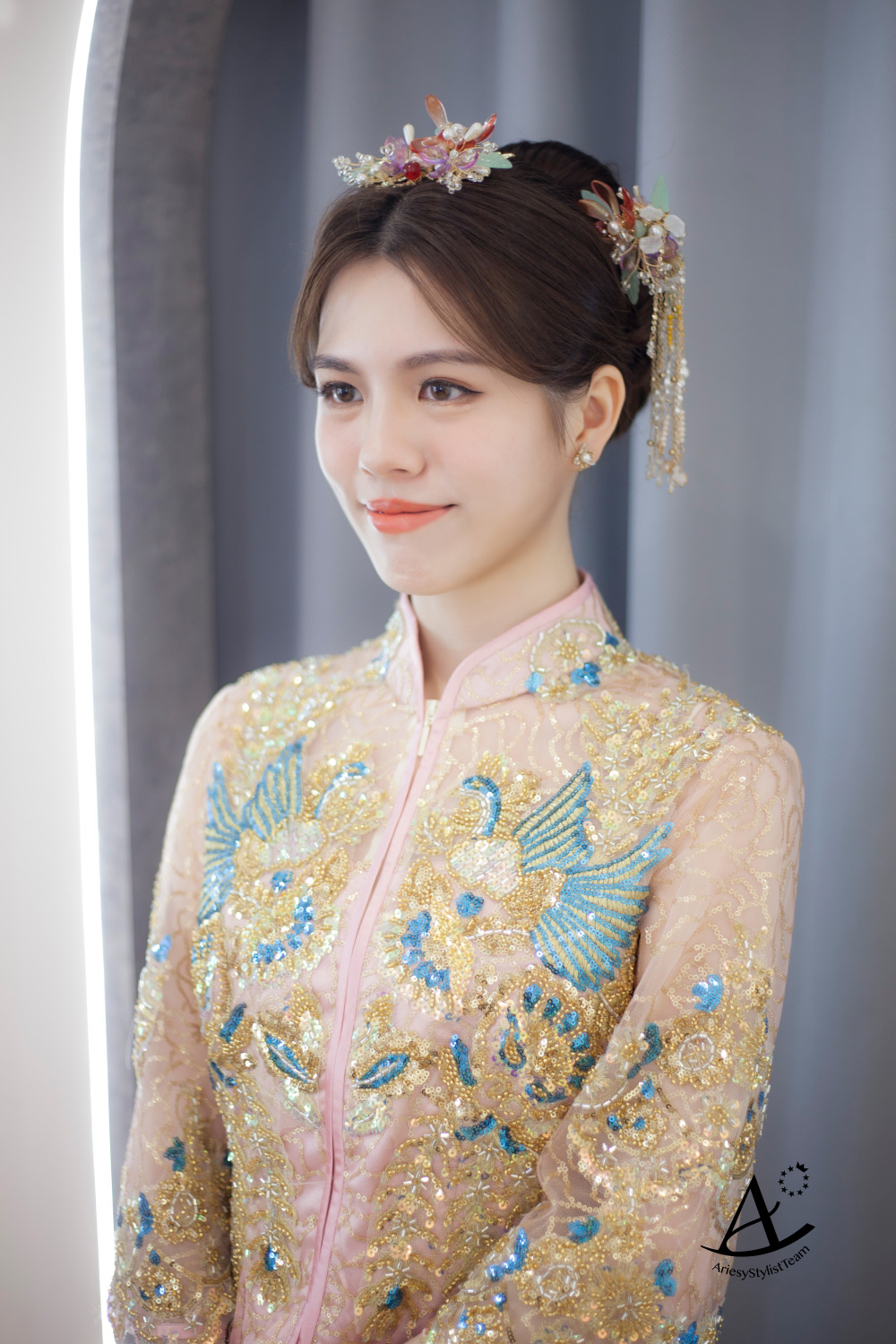 新娘秘書,台北新祕,中式龍鳳掛,中式新娘,新娘造型,自然精緻妝感,新秘,AriesyWedding