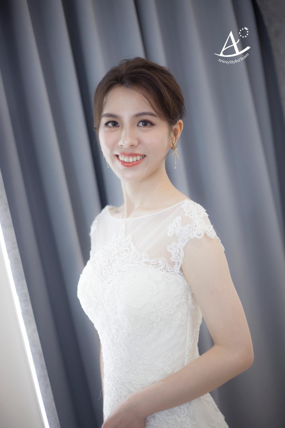 新娘秘書,台北新祕,白紗造型,韓風,編髮新秘,馬尾造型,自然精緻妝感,AriesyWedding