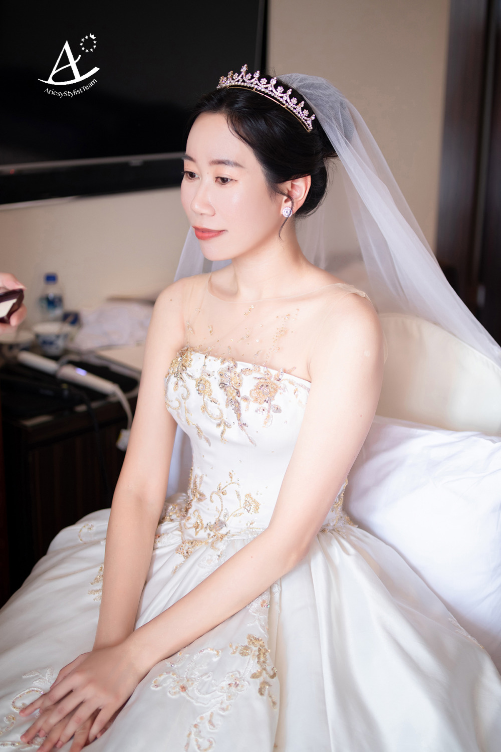 新娘秘書,圓山飯店,中式婚禮,白紗造型,黑髮新娘,新娘造型,新娘妝感