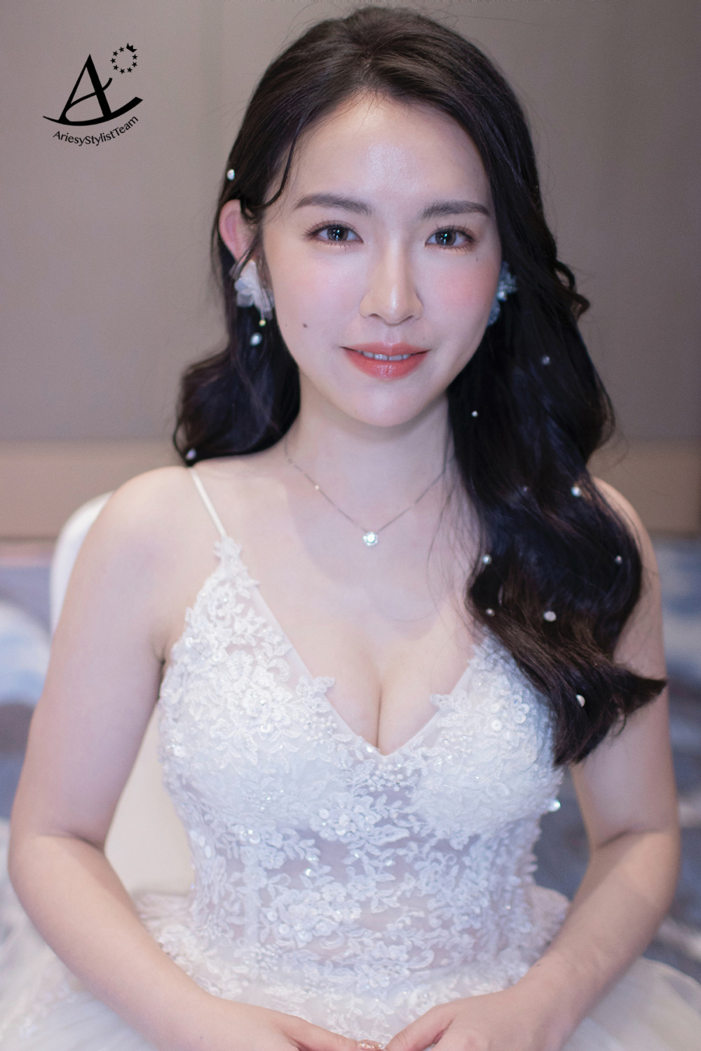 新秘,希爾頓新娘宴客造型,新秘推薦,台北新秘,黑髮新娘造型,清透自然妝感
