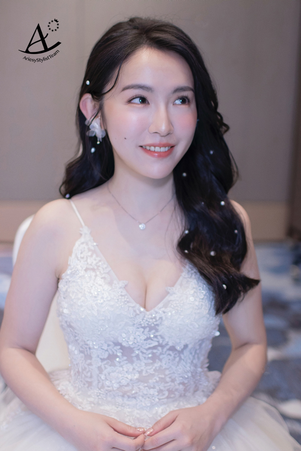 新秘,希爾頓新娘宴客造型,新秘推薦,台北新秘,黑髮新娘造型,清透自然妝感