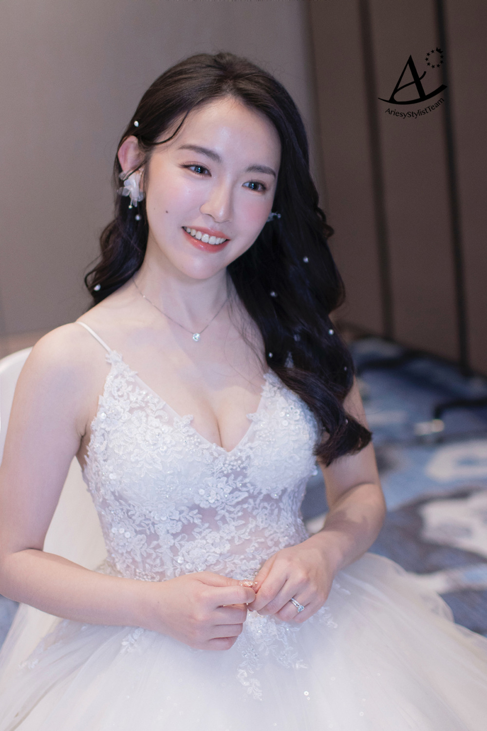 新秘,希爾頓新娘宴客造型,新秘推薦,台北新秘,黑髮新娘造型,清透自然妝感
