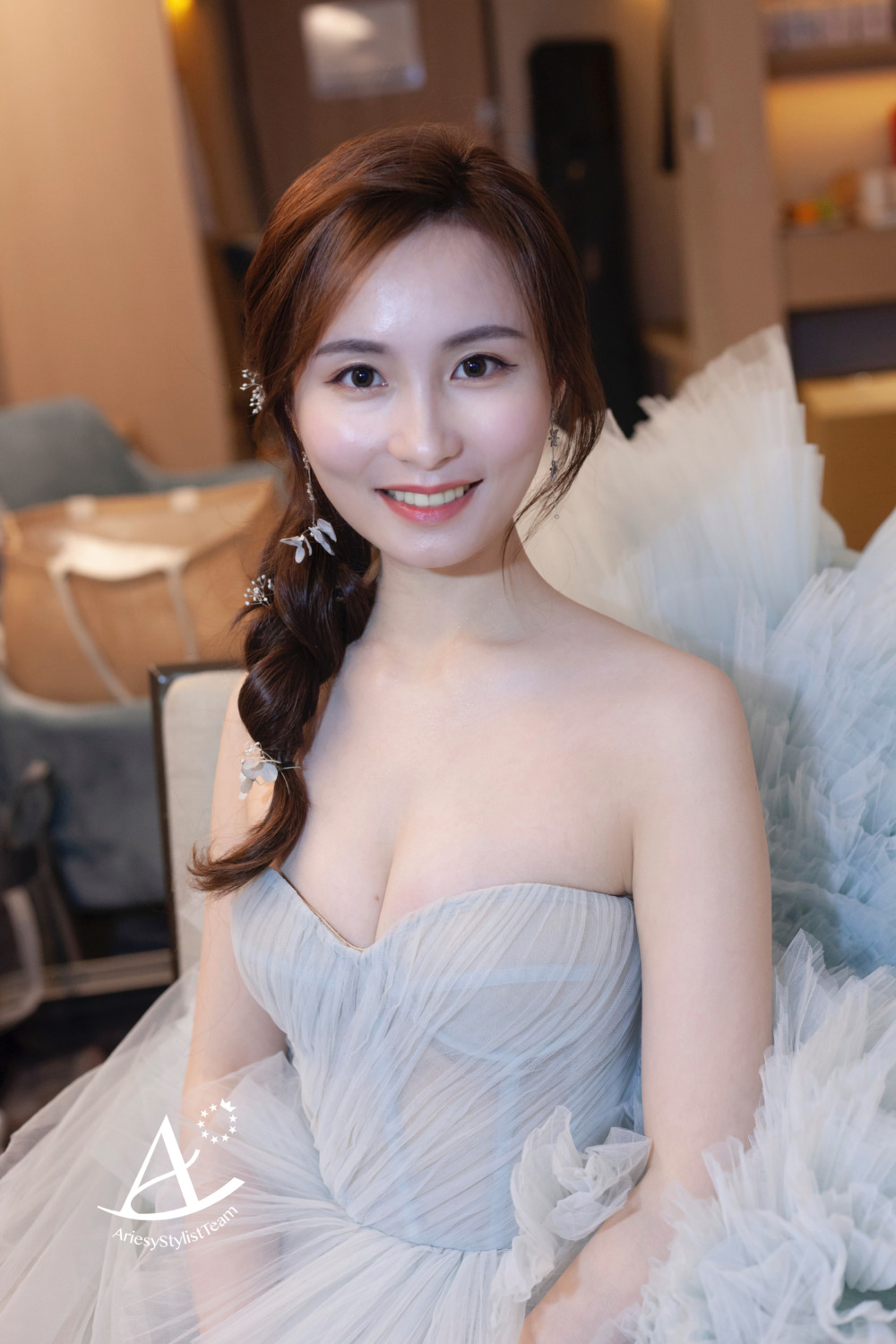 新娘秘書,送客造型,新秘,新娘造型,編髮新秘,花藝造型,甜美浪漫風