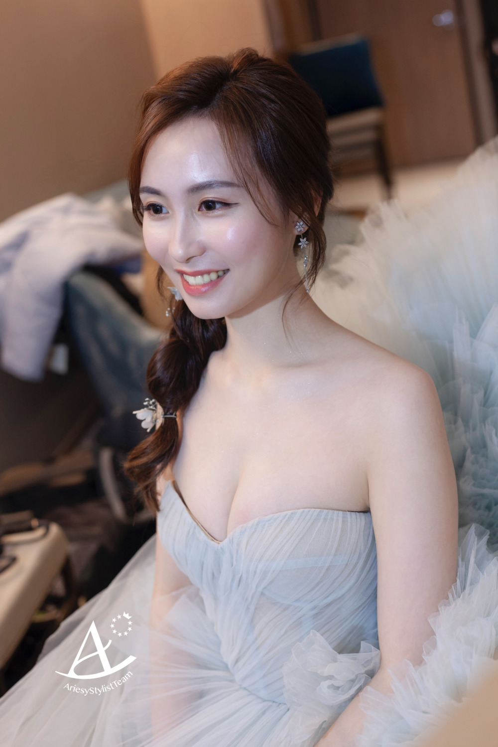 新娘秘書,送客造型,新秘,新娘造型,編髮新秘,花藝造型,甜美浪漫風