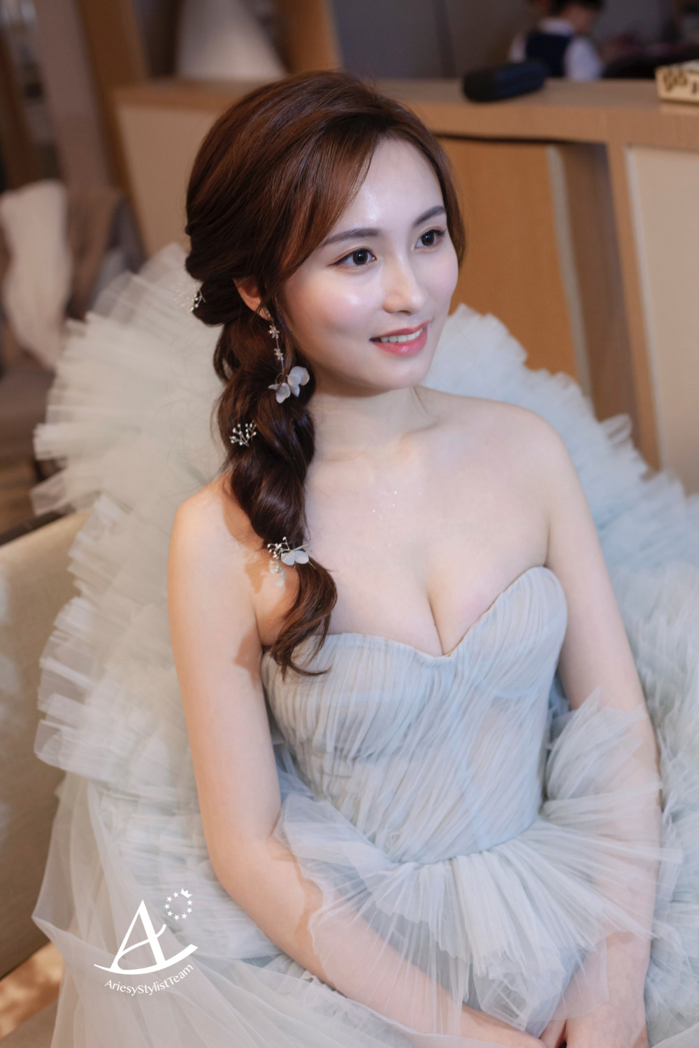 新娘秘書,送客造型,新秘,新娘造型,編髮新秘,花藝造型,甜美浪漫風
