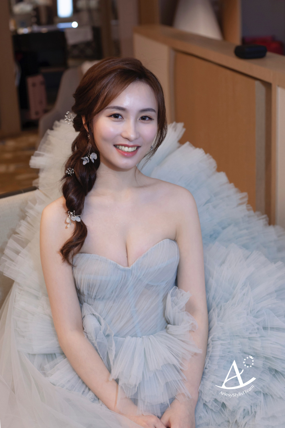 新娘秘書,送客造型,新秘,新娘造型,編髮新秘,花藝造型,甜美浪漫風