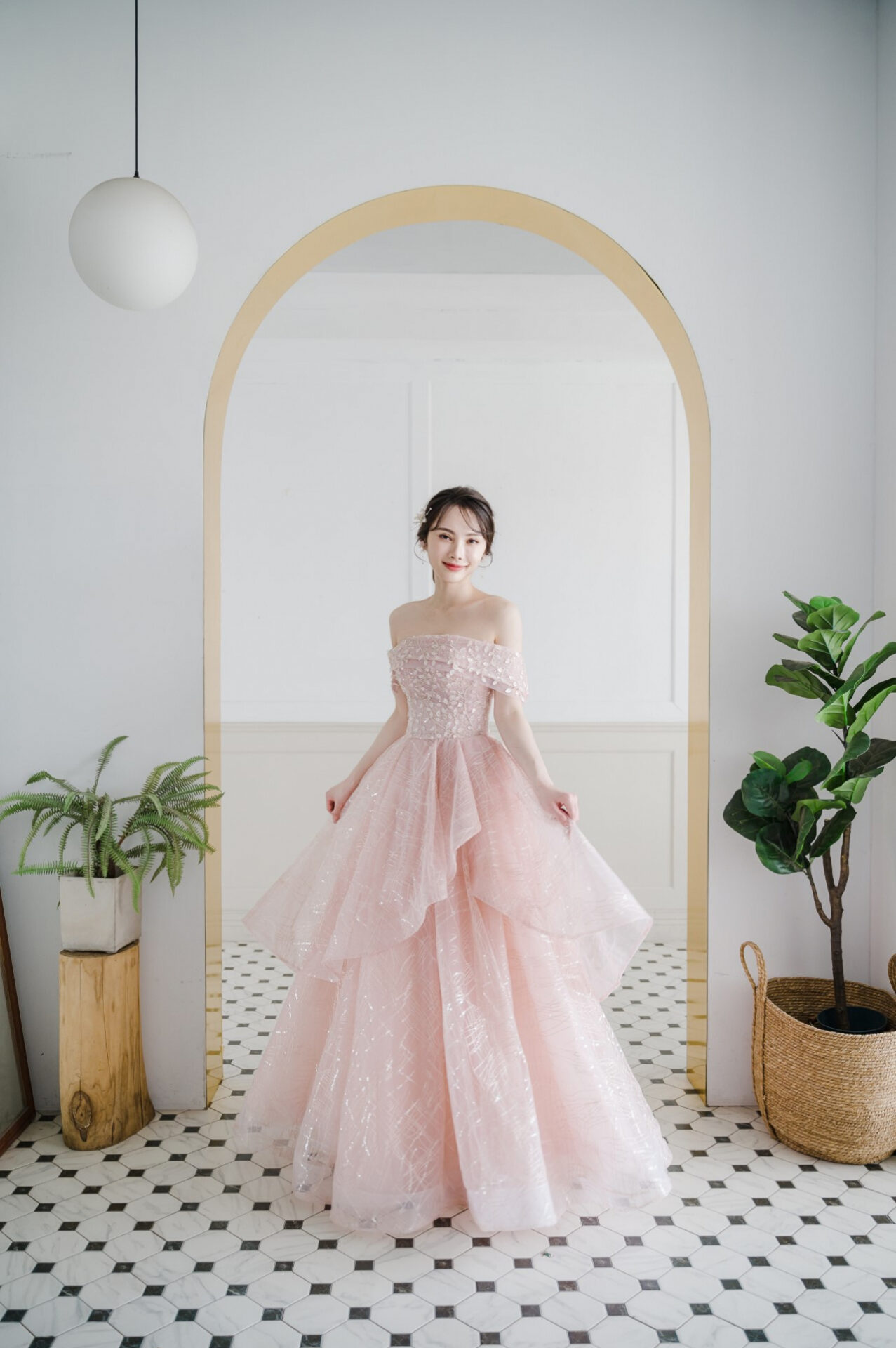 台北婚紗禮服工作室,ariesy愛瑞思婚紗,粉色甜美禮服,尾牙宴會禮服