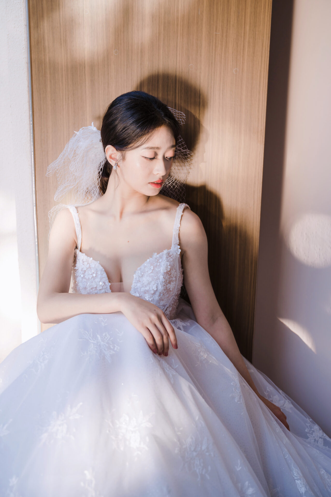 深V白紗,宴客白紗,長裙擺白紗,手工禮服,夢幻系白紗 