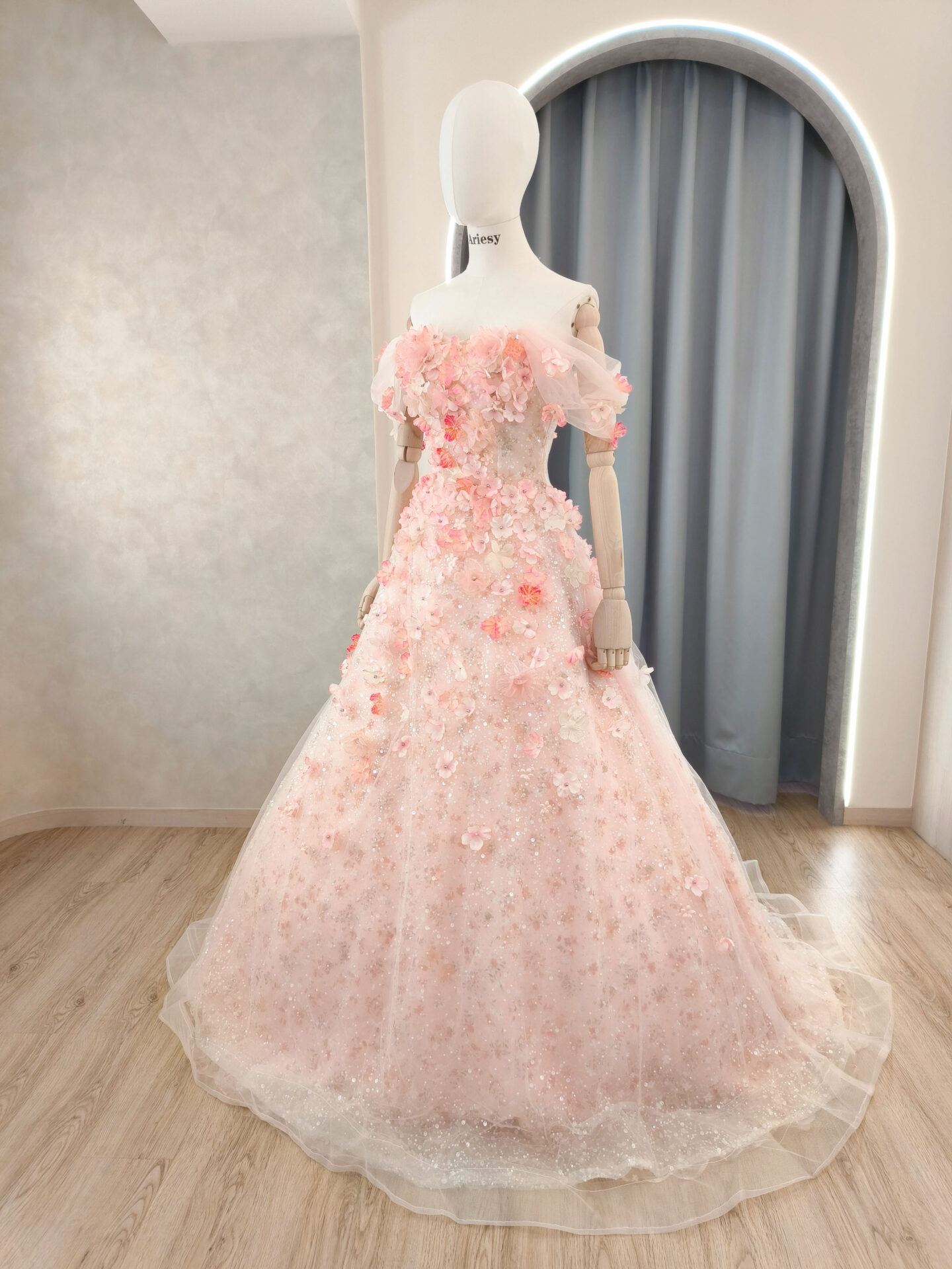 Ariesy婚紗禮服,花朵禮服,粉色甜美新娘婚紗,敬酒禮服,送客禮服,禮服出租