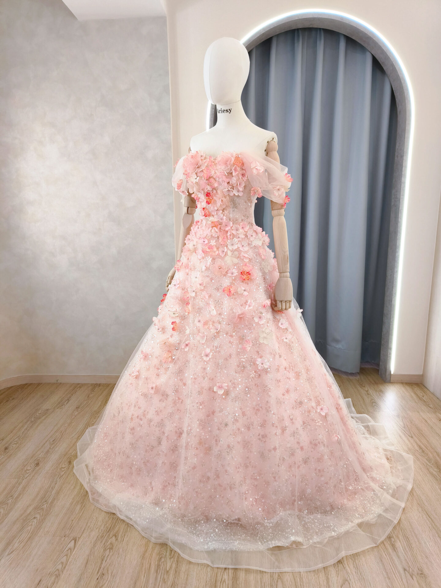 Ariesy婚紗禮服,花朵禮服,粉色甜美新娘婚紗,敬酒禮服,送客禮服,禮服出租