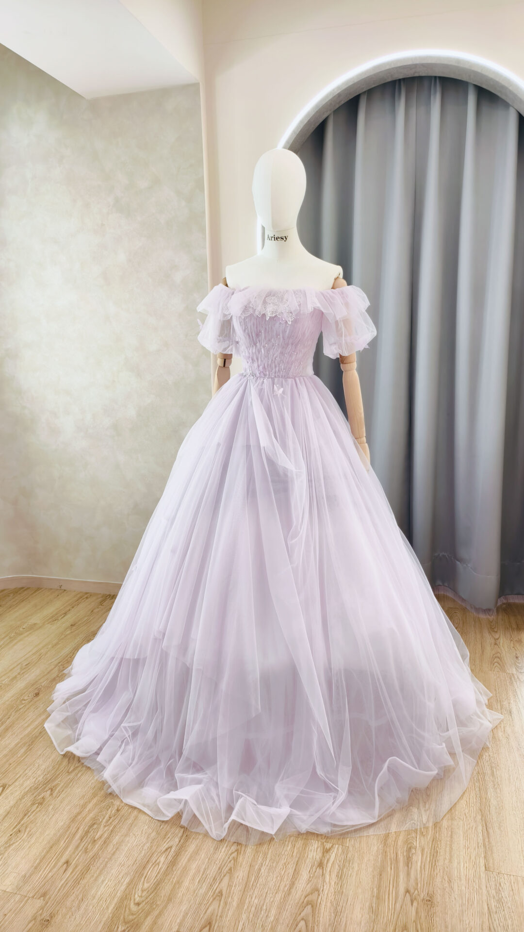 愛瑞思禮服,紫色禮服,紫色甜美婚紗,禮服出租,仙女款飄紗禮服