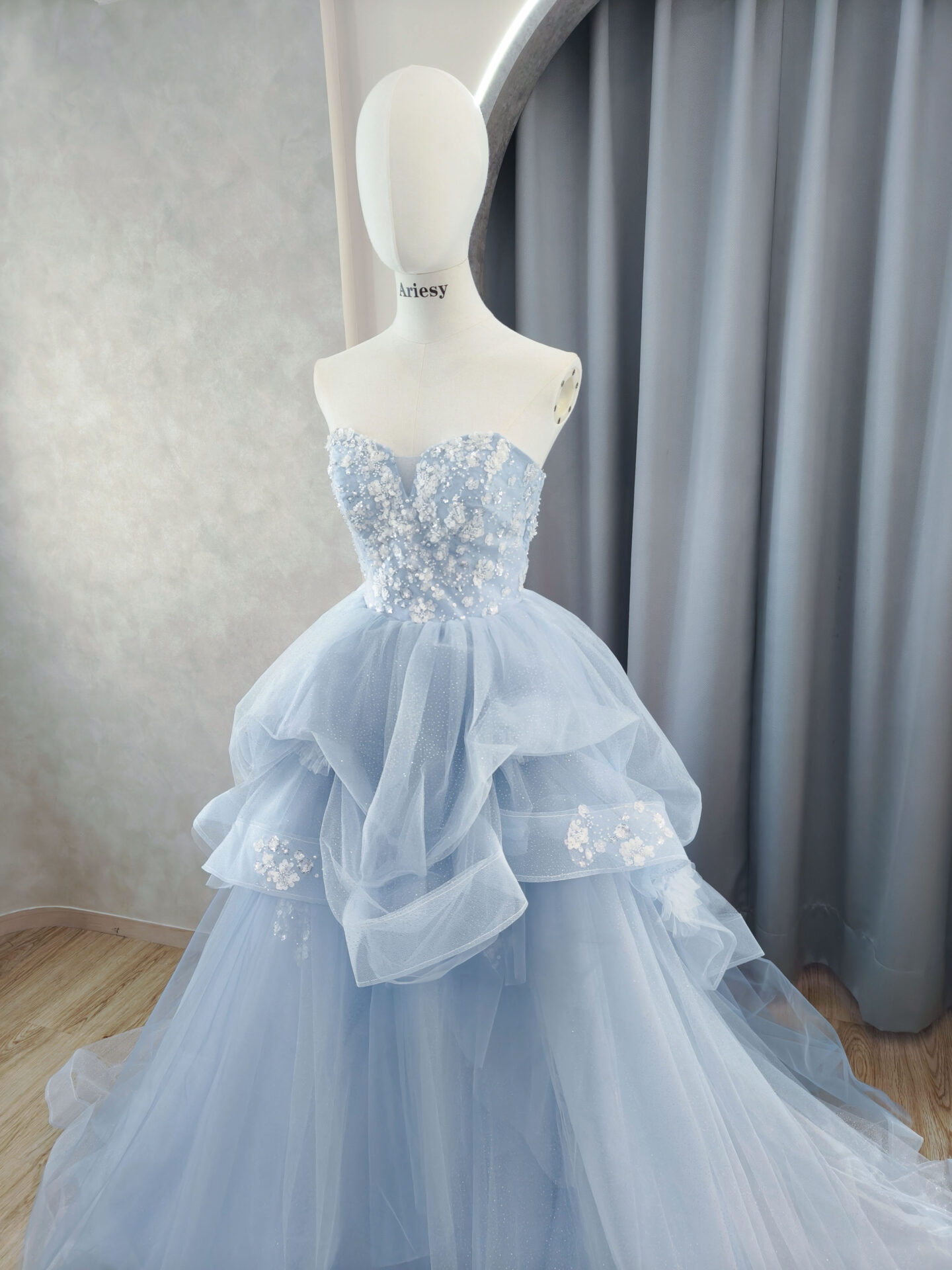 藍色敬酒送客婚紗禮服,台北宴客禮服租借,Ariesy愛瑞思婚紗推薦,婚禮宴客禮服婚紗,婚紗工作室推薦,北部婚紗攝影包套,禮服出租,水藍色多層次夢幻禮服,寶寶藍婚紗